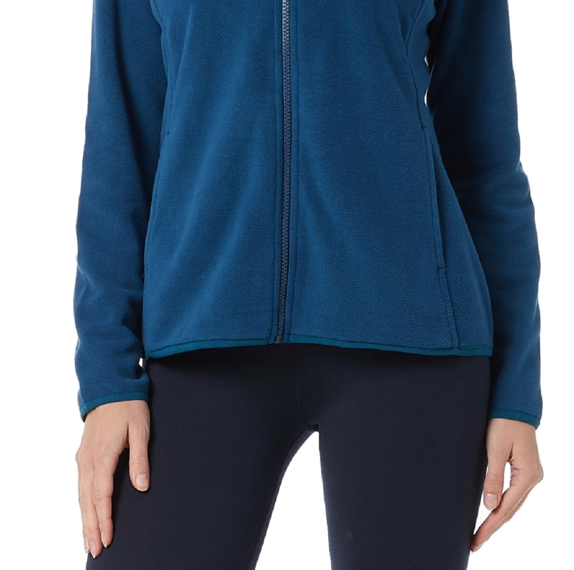 32 Degrees Moletom Feminino Fleece Gola Simulada com Zíper e Manga Longa Azul Tamanho XXL