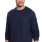 Suéter texturizado Stonewash vintage masculino à prova de intempéries, azul, tamanho médio