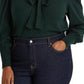 Suéter Ralph Lauren Feminino de Algodão Misto com Manga Bufante Verde Tamanho 2X