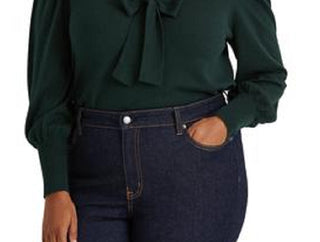 Suéter Ralph Lauren Feminino de Algodão Misto com Manga Bufante Verde Tamanho 2X