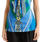 Top Halter sem mangas estampado feminino Ralph Lauren, azul, tamanho 10