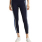 Calça legging cropped Ralph Lauren feminina listrada elástica azul tamanho X-S