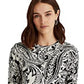 Suéter Ralph Lauren Feminino Paisley Gola Redonda Preto Tamanho Grande