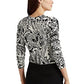 Suéter Ralph Lauren Feminino Paisley Gola Redonda Preto Tamanho Grande