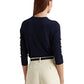 Suéter Ralph Lauren Feminino com Logo em Algodão e Mistura de Algodão Azul Tamanho X-G