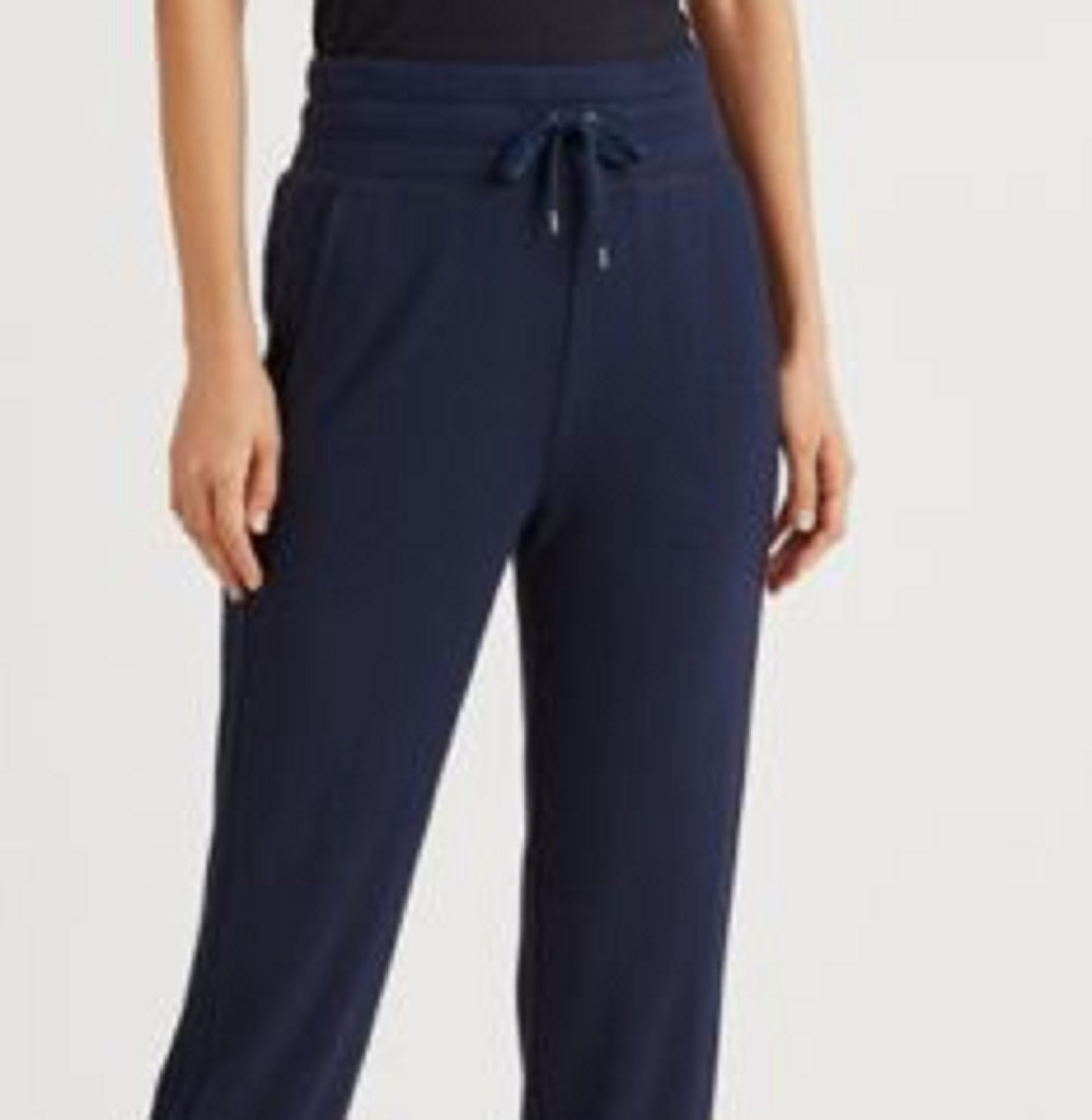 Calça jogger feminina Ralph Lauren de malha azul, tamanho médio