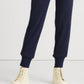 Calça jogger feminina Ralph Lauren de malha azul, tamanho médio