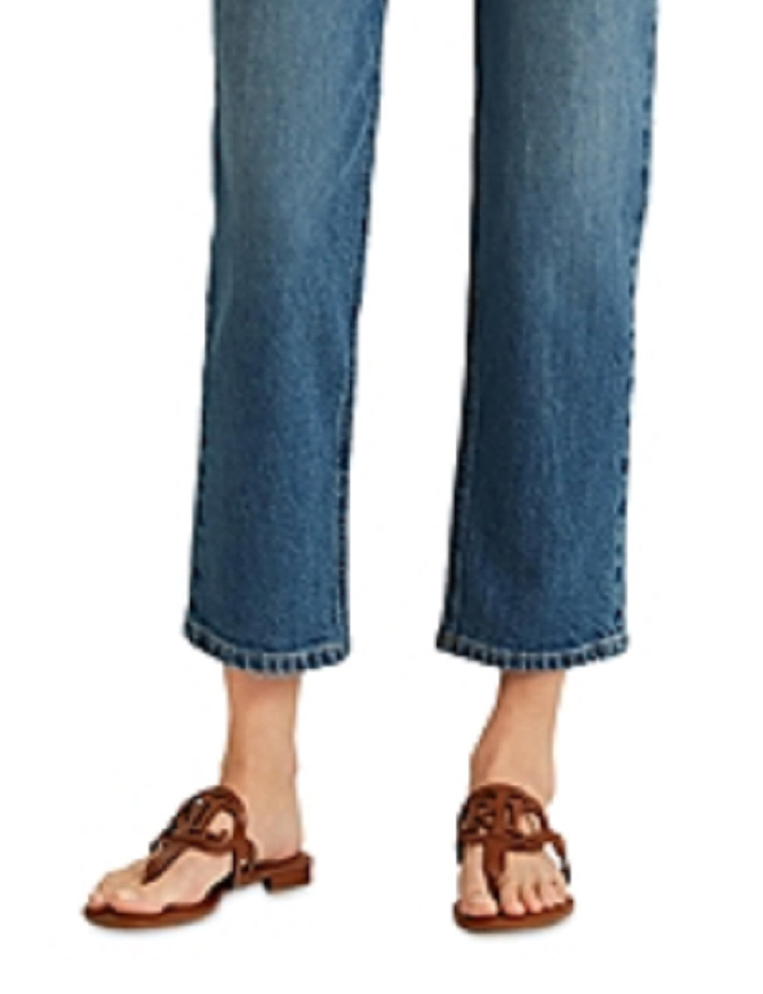 Calça jeans Ralph Lauren feminina, cintura alta, reta, azul, tamanho 6