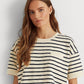 Suéter Ralph Lauren Feminino Listrado Manga Curta Azul Tamanho Médio