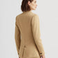Blazer Ralph Lauren Feminino com Acabamento em Couro Sintético Marrom Tamanho 4