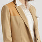 Blazer Ralph Lauren Feminino com Acabamento em Couro Sintético Marrom Tamanho 4