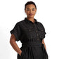 Camisa jeans feminina Ralph Lauren manga curta preta tamanho 20W