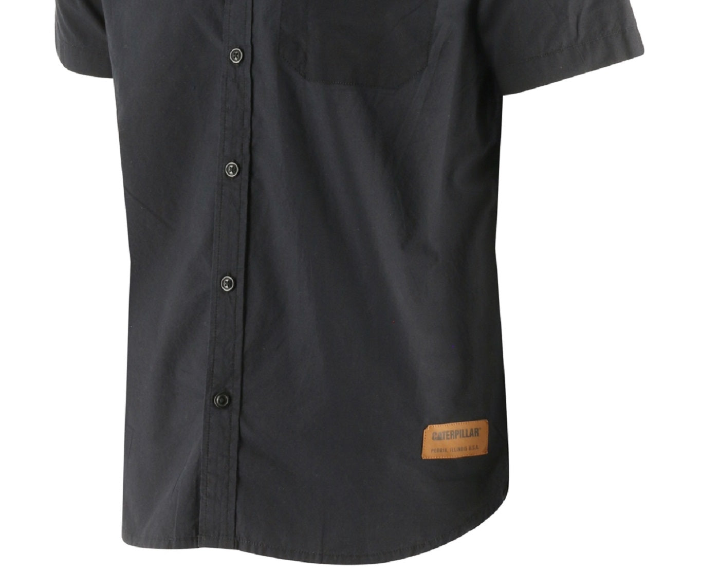 Camisa de trabalho masculina Caterpillar Colorblocked, preta, tamanho grande