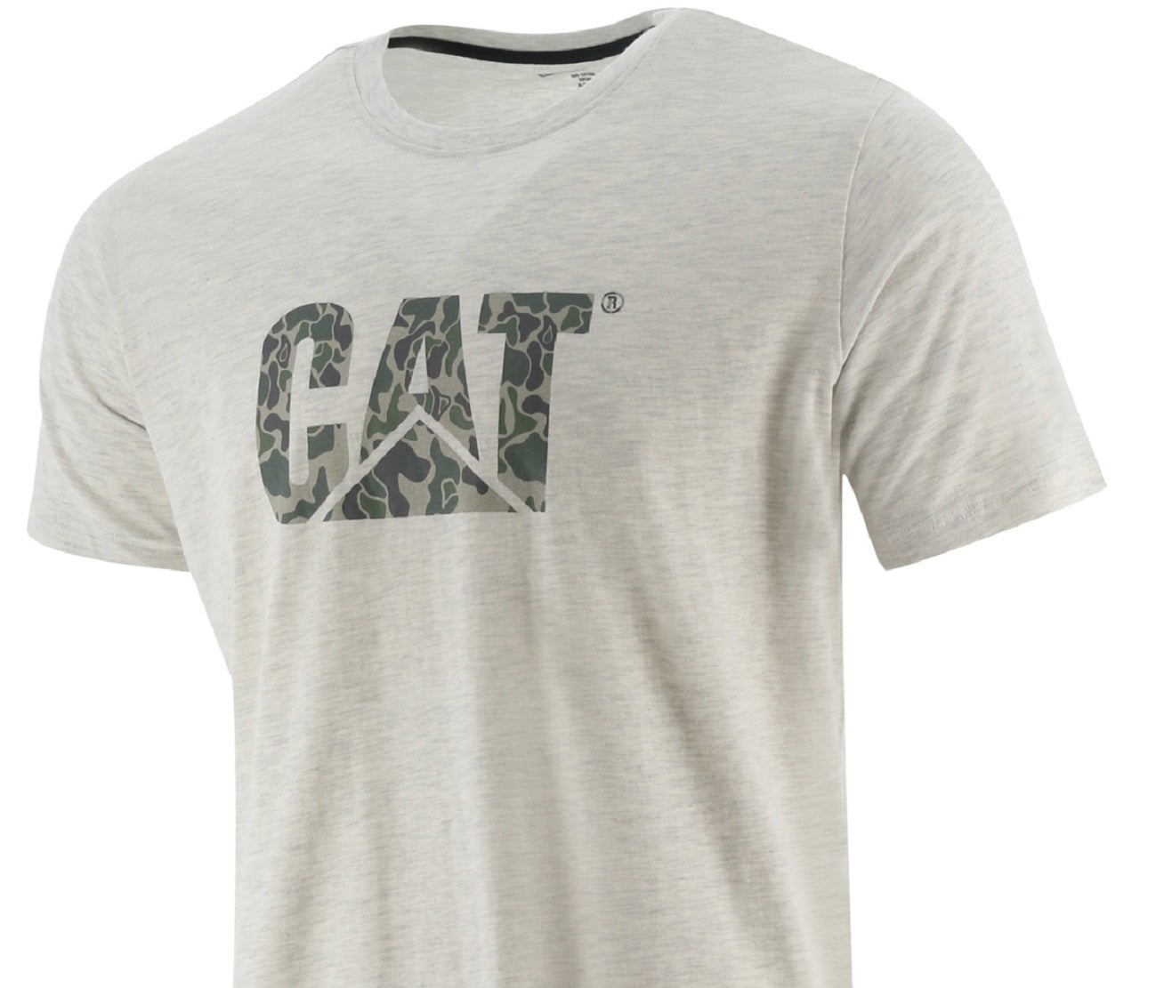 Camiseta masculina com estampa de logotipo da Caterpillar, cinza, tamanho extragrande