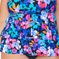 Top tankini com aro e estampa floral feminino Island Escape, preto
