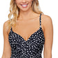 Island Escape Gemini Underwire Tankini Top Maiô Feminino Preto Tamanho 10