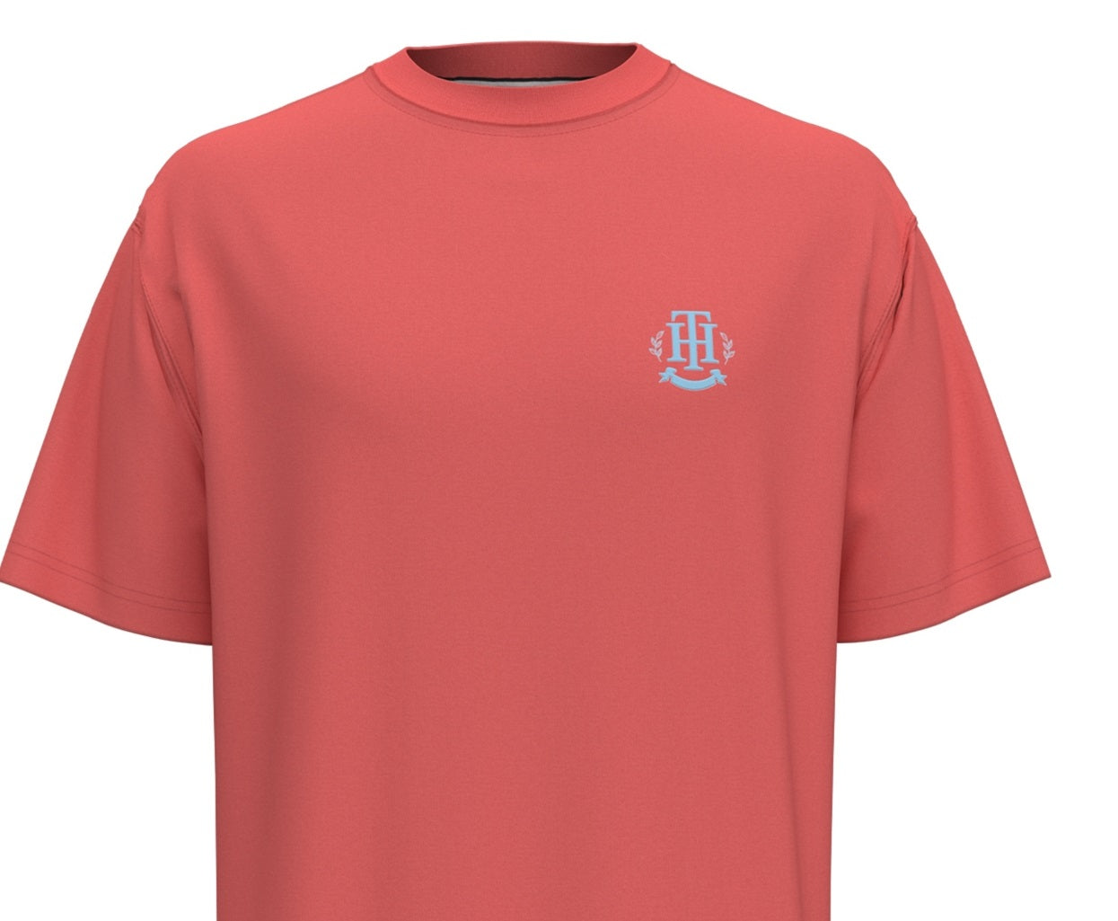 Camiseta Tommy Hilfiger Masculina Monograma Manga Curta Rosa Tamanho XXG