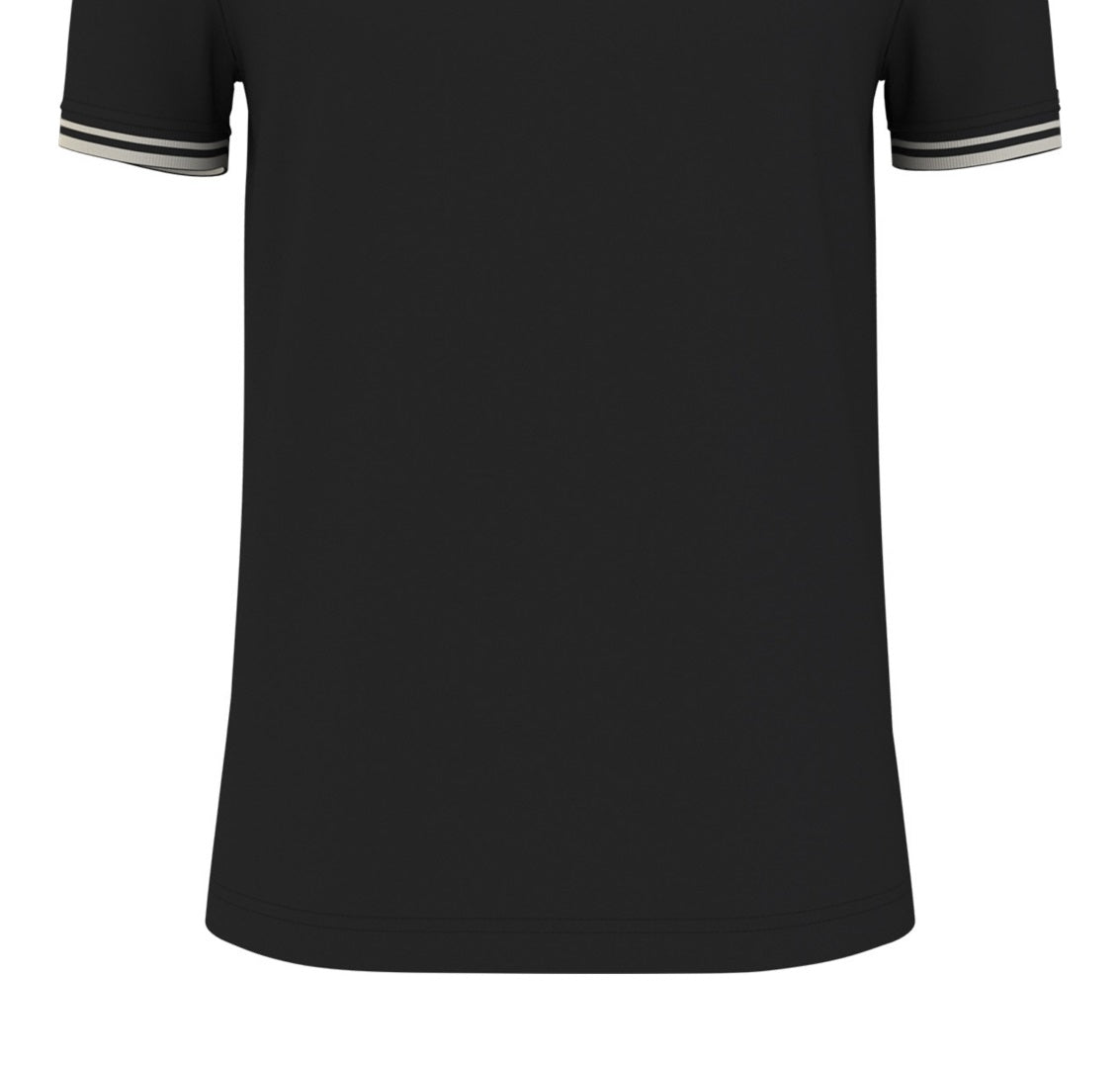 Camisa polo masculina Tommy Hilfiger Christian Regular Fit, preta, tamanho grande