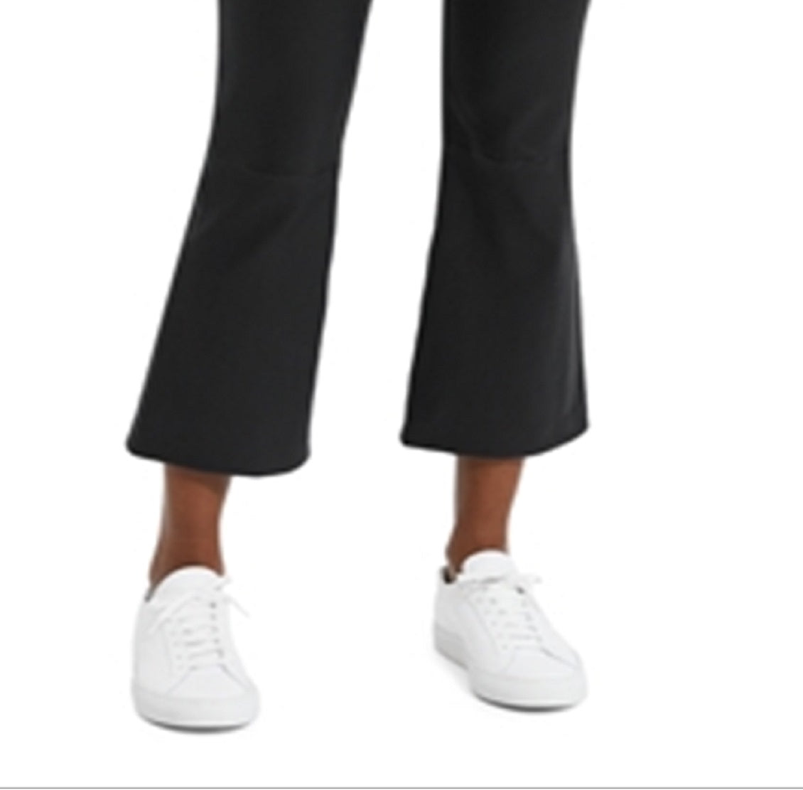 Calça feminina de couro com cinco bolsos, preta, tamanho 0