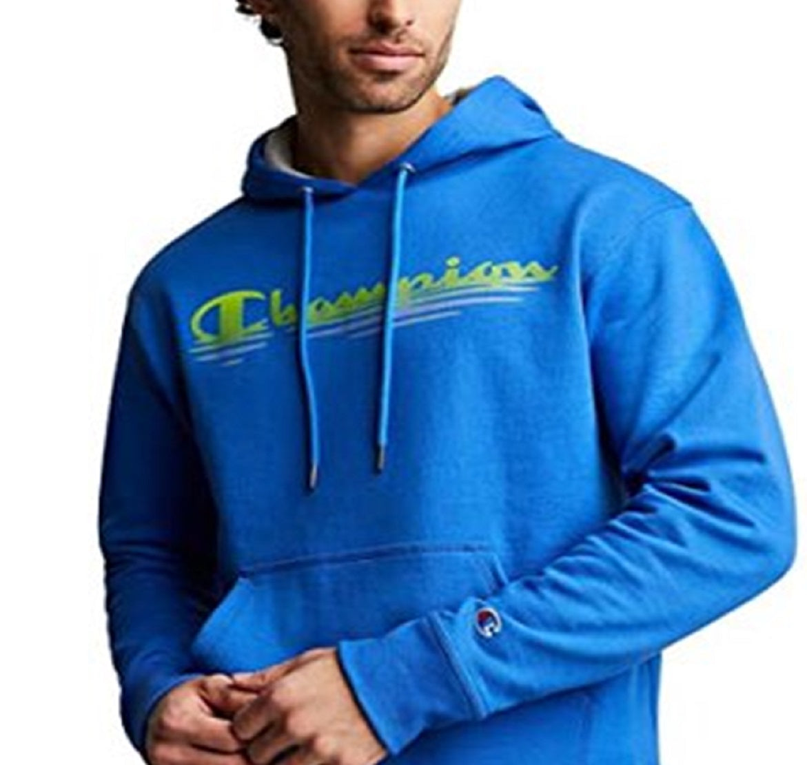 Moletom com capuz Champion Logo Masculino Azul Tamanho Médio