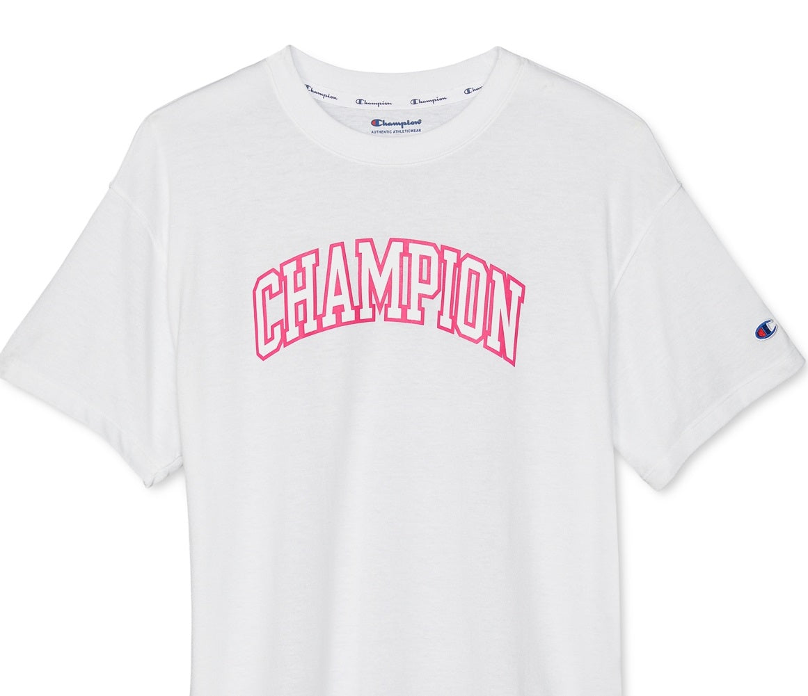 Camiseta feminina Champion Powerblend grande, branca, tamanho XX-G