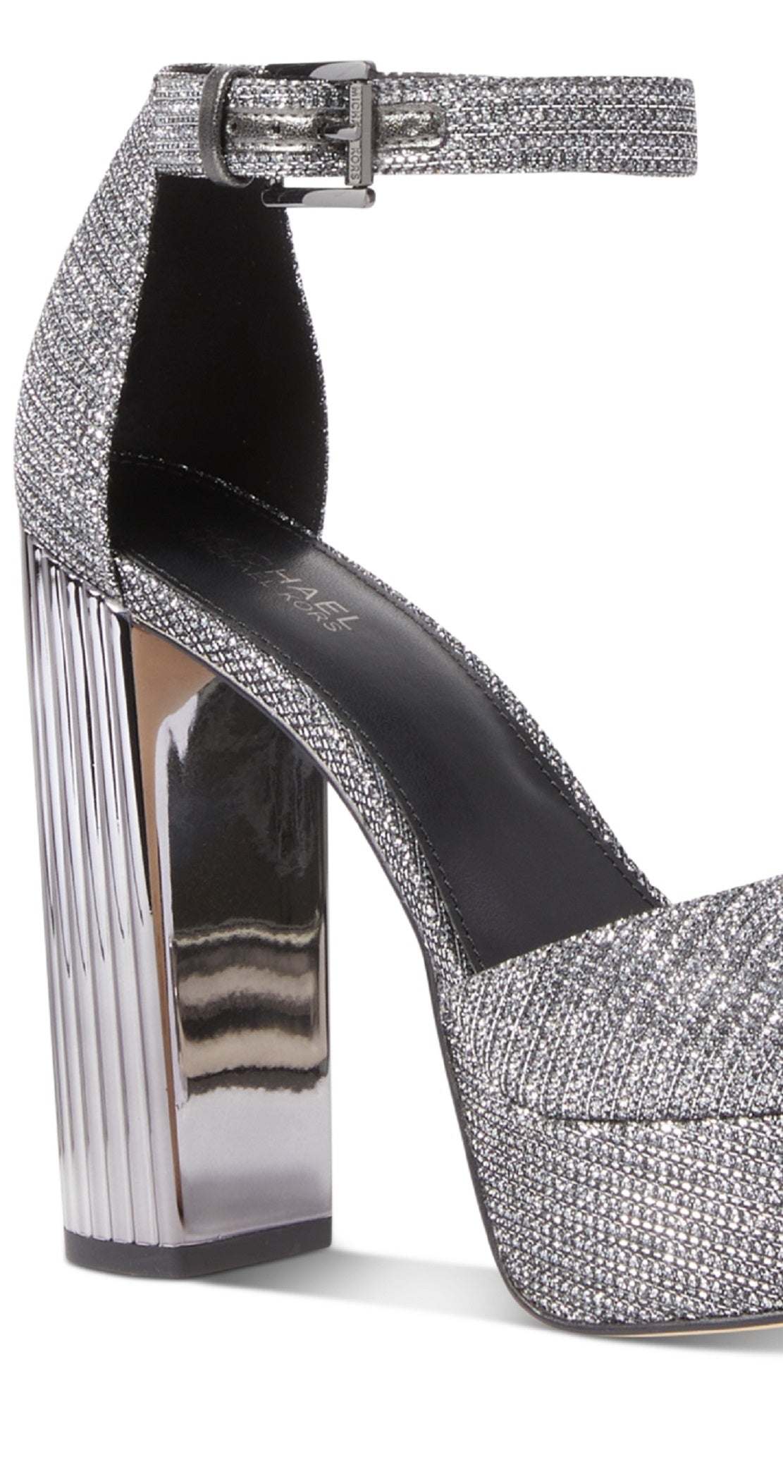 Sandália feminina Michael Kors Porter plataforma com tira no tornozelo cinza tamanho 8,5