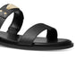 Sandália Slide Feminina Michael Kors Logo Plate Preta Tamanho 7,5