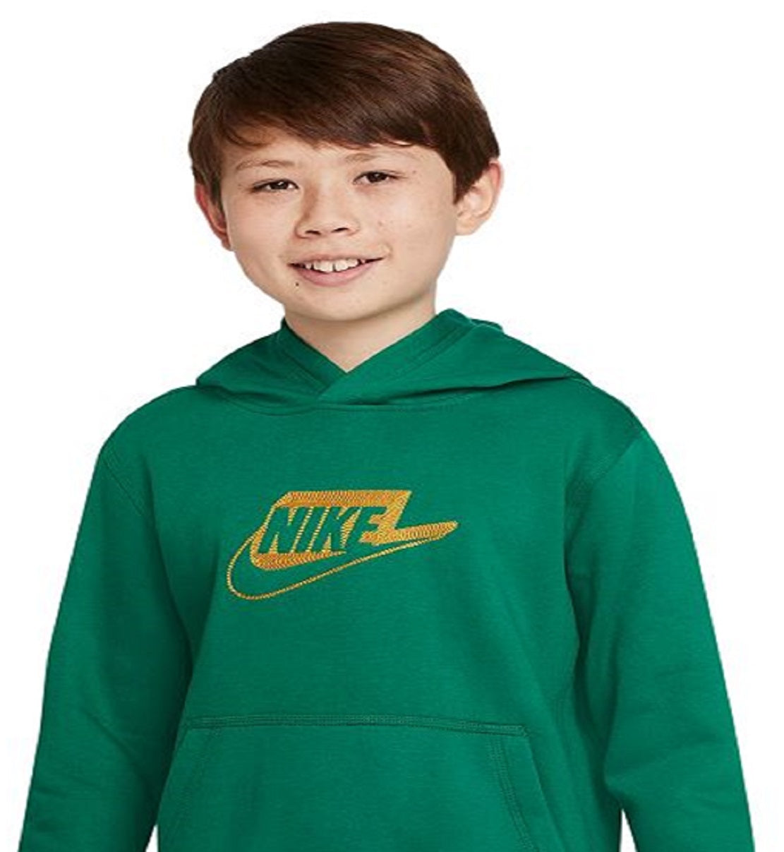Moletom com capuz Nike Boy's Club Fleece, verde, tamanho grande