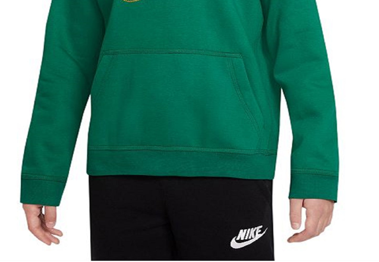 Moletom com capuz Nike Boy's Club Fleece, verde, tamanho grande