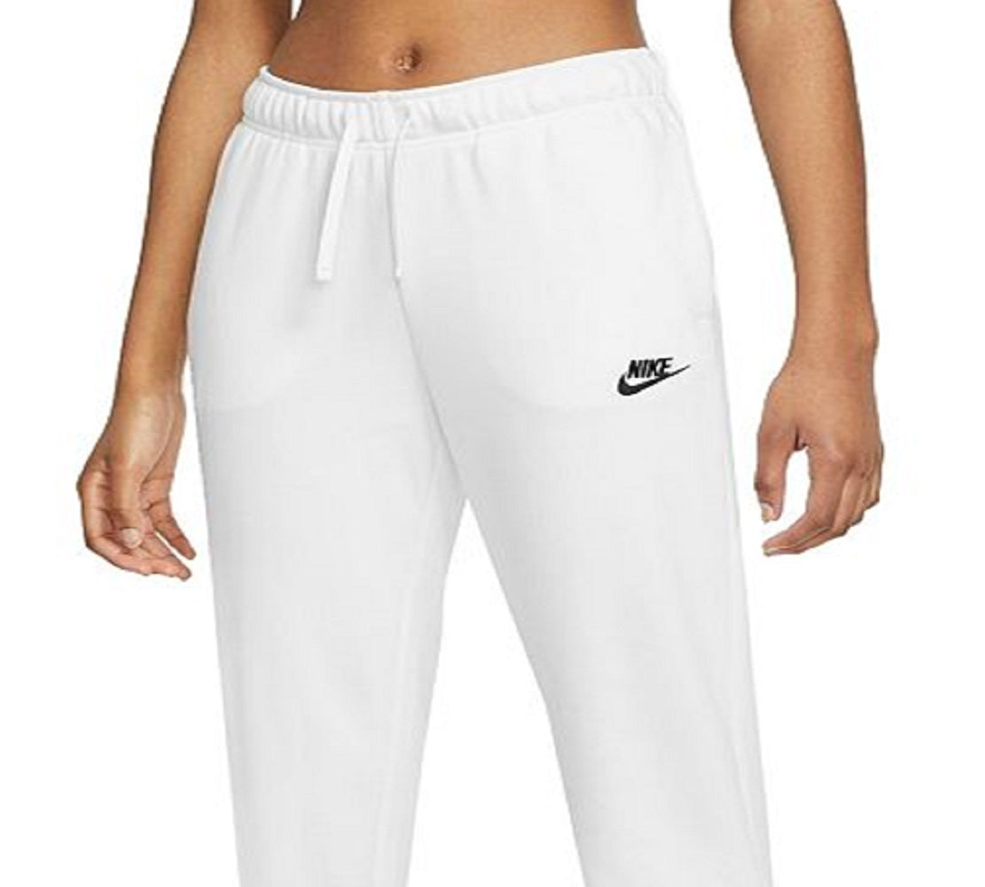 Calça de moletom Nike Sportswear Club Fleece Midrise Feminina, Branca, Tamanho 2XL