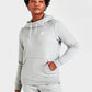 Moletom com capuz Nike Sportswear Club Fleece feminino, gola funil, cinza, tamanho extragrande