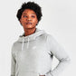 Moletom com capuz Nike Sportswear Club Fleece feminino, gola funil, cinza, tamanho extragrande