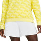 Moletom com capuz Nike Sportswear Essentials feminino estampado, amarelo, tamanho pequeno