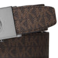 Cinto reversível com logotipo Michael Kors masculino, marrom, tamanho regular