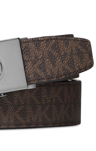 Cinto reversível com logotipo Michael Kors masculino, marrom, tamanho regular