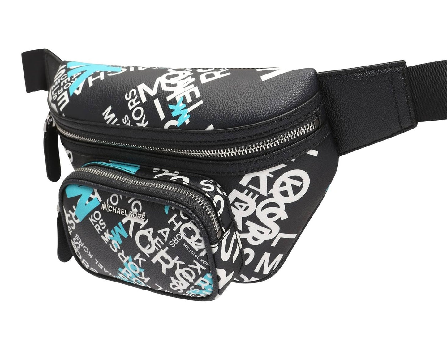 Bolsa de cinto utilitária Hudson com estampa dispersa masculina Michael Kors, azul, tamanho regular