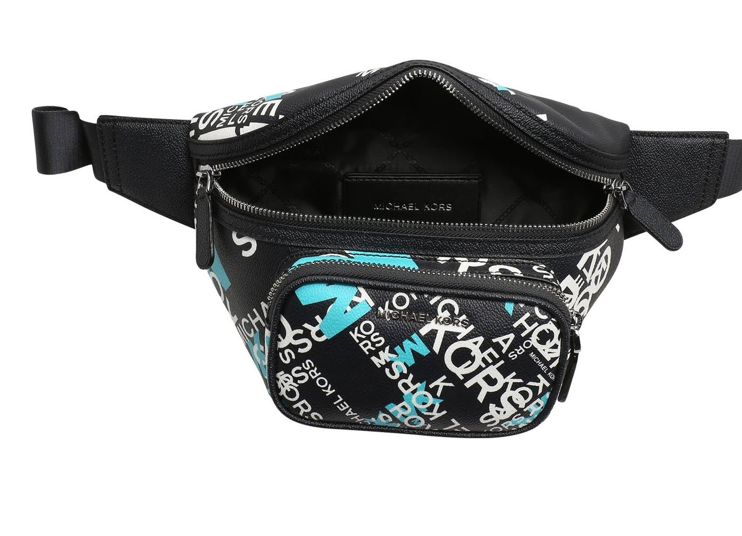 Bolsa de cinto utilitária Hudson com estampa dispersa masculina Michael Kors, azul, tamanho regular