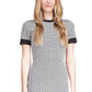 Vestido curto feminino com estampa de logotipo Michael Kors, branco, tamanho médio