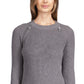 Suéter feminino Michael Kors Shaker Knit com zíper, cinza, tamanho pequeno