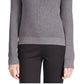 Suéter feminino Michael Kors Shaker Knit com zíper, cinza, tamanho pequeno