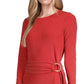 Vestido camiseta Michael Kors feminino metálico com estampa de imitação, vermelho, tamanho pequeno