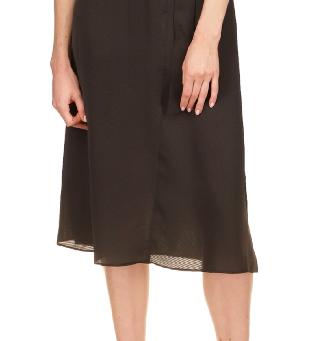 Vestido utilitário feminino Michael Kors com mangas dobradas, preto, tamanho pequeno