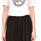 Camiseta feminina Michael Kors com estampa de logotipo e pingente, branca, tamanho médio