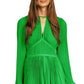 Vestido plissado com decote em V Michael Kors feminino, verde, tamanho grande
