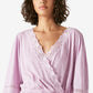 Blusa feminina Lucky Brand de algodão sintético com ilhós, roxa, tamanho X-S