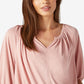 Lucky Brand Sandwash Peasant Top Feminino Rosa Tamanho X-G