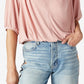 Lucky Brand Sandwash Peasant Top Feminino Rosa Tamanho X-G