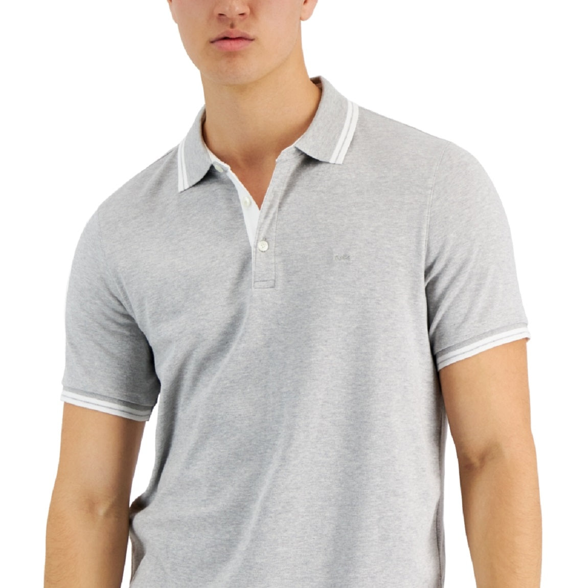 Camisa polo masculina Michael Kors Greenwich cinza tamanho grande
