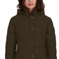 Casaco acolchoado com capuz e dobrável Nautica feminino, verde, tamanho extragrande