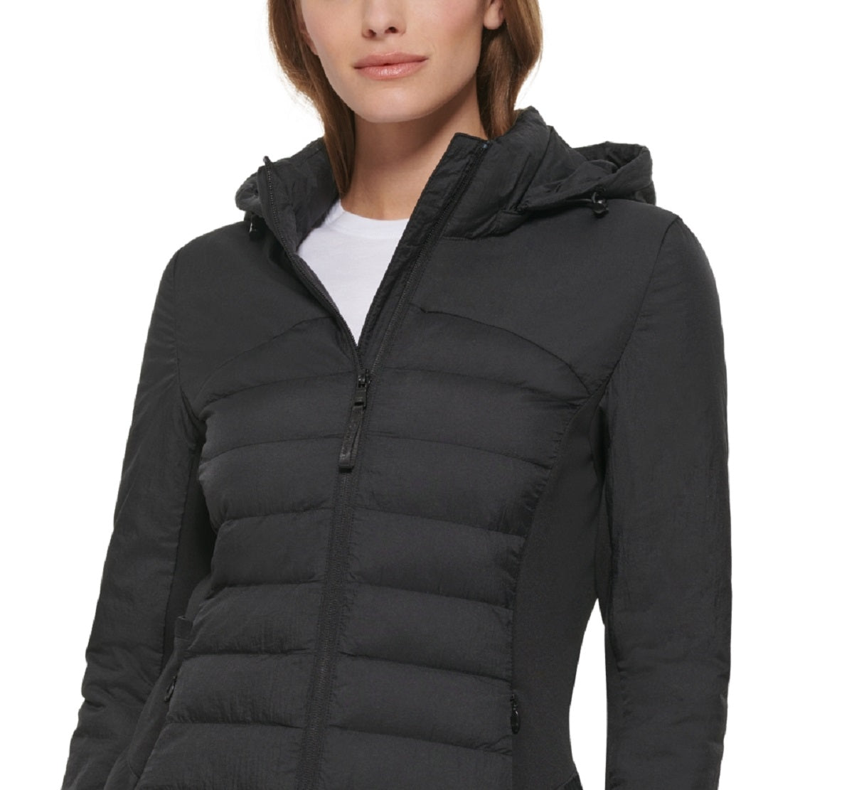 Casaco com capuz Calvin Klein feminino, preto, tamanho X-G